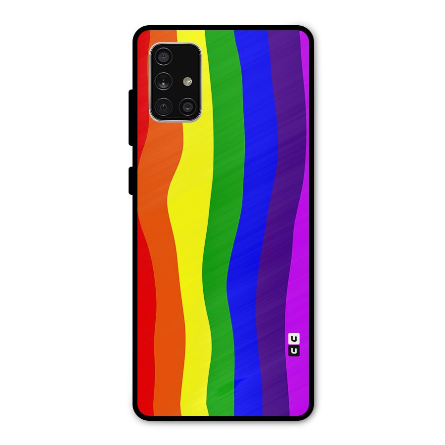 Rainbow Curves Metal Back Case for Galaxy A71
