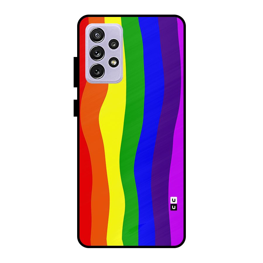 Rainbow Curves Metal Back Case for Galaxy A72