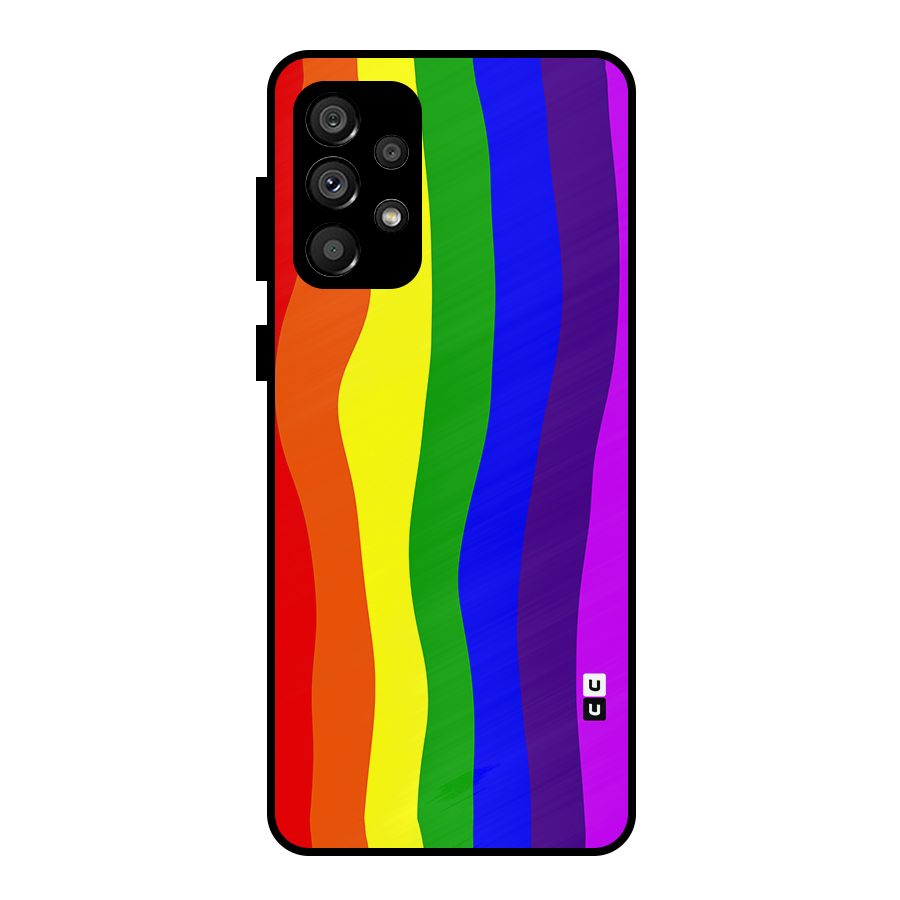 Rainbow Curves Metal Back Case for Galaxy A73 5G