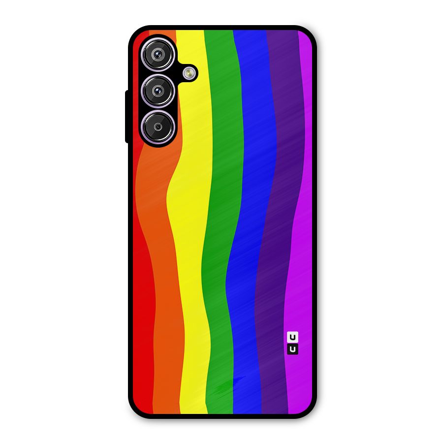 Rainbow Curves Metal Back Case for Galaxy F15