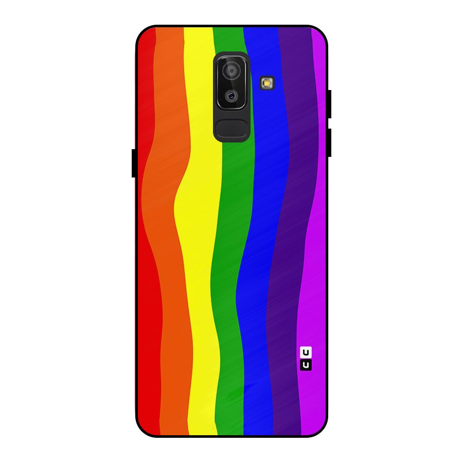 Rainbow Curves Metal Back Case for Galaxy J8
