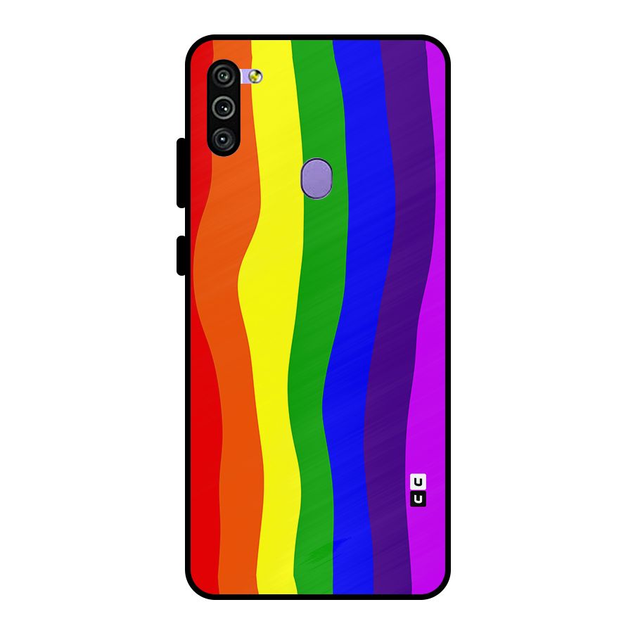 Rainbow Curves Metal Back Case for Galaxy M11