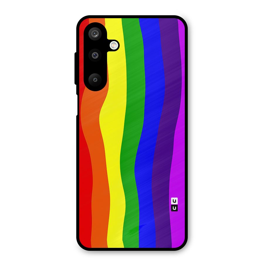 Rainbow Curves Metal Back Case for Galaxy M16