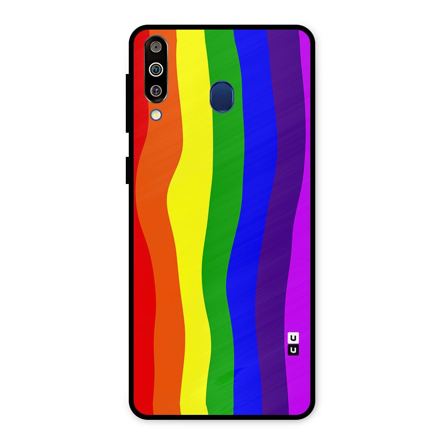 Rainbow Curves Metal Back Case for Galaxy M30