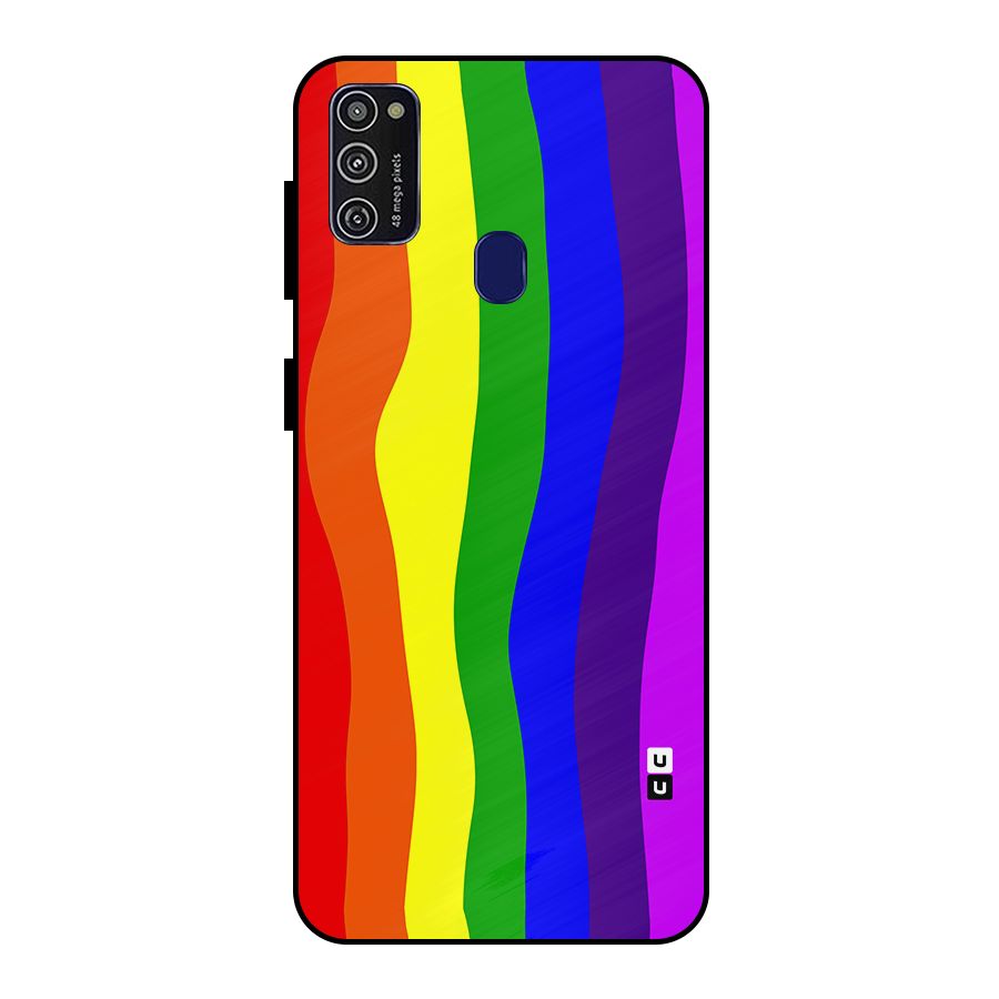 Rainbow Curves Metal Back Case for Galaxy M30s