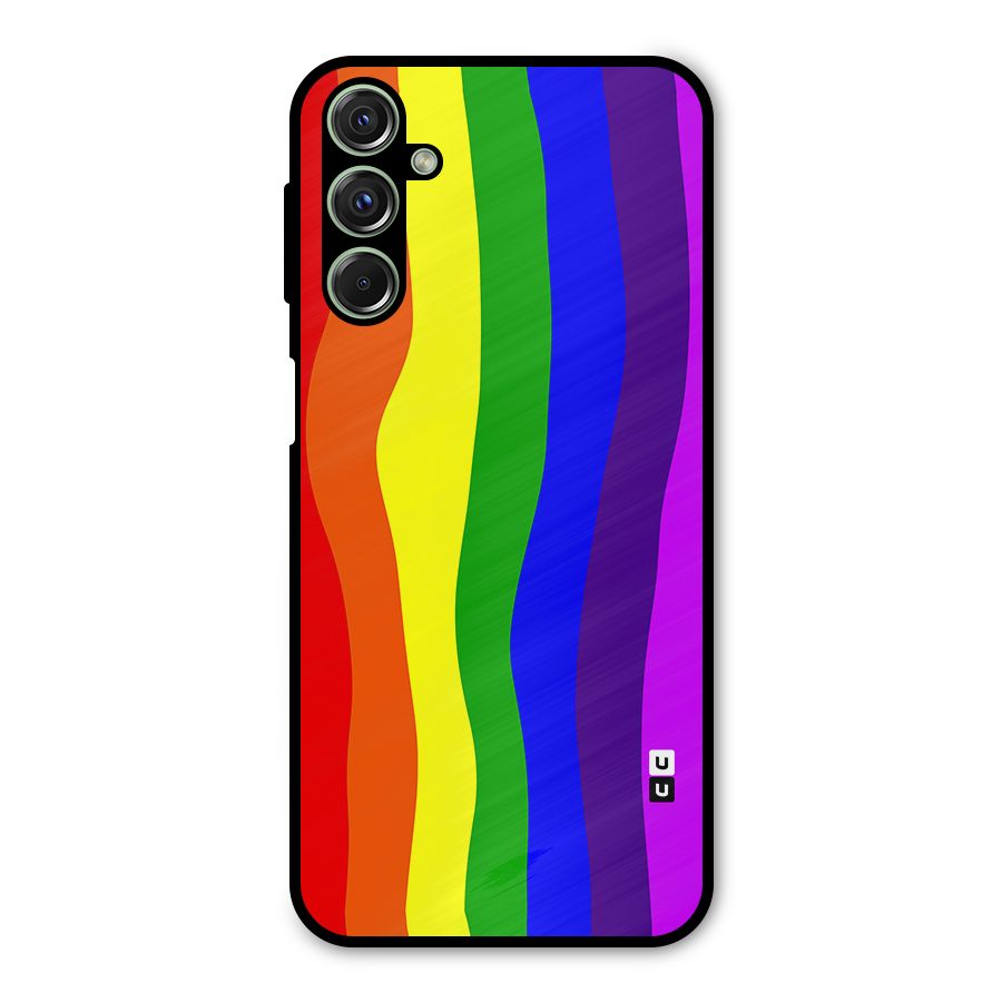Rainbow Curves Metal Back Case for Galaxy M34