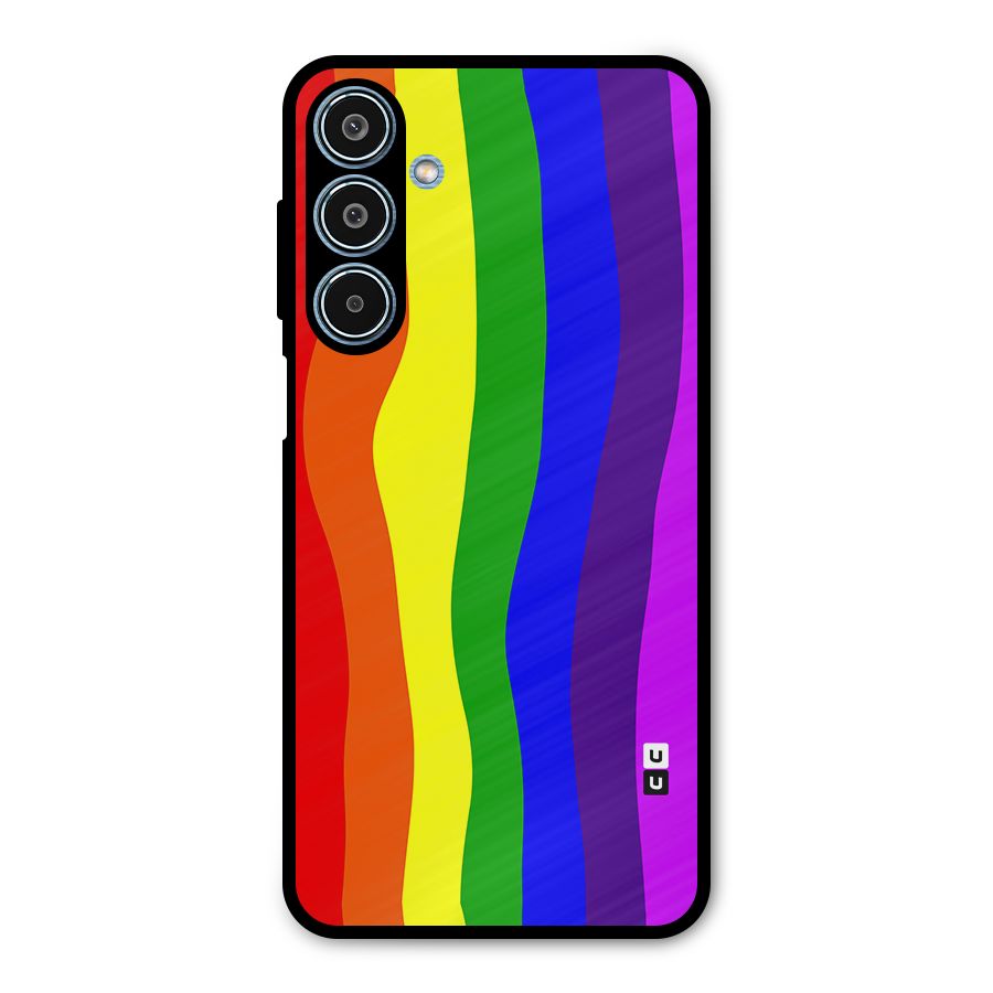 Rainbow Curves Metal Back Case for Galaxy M35