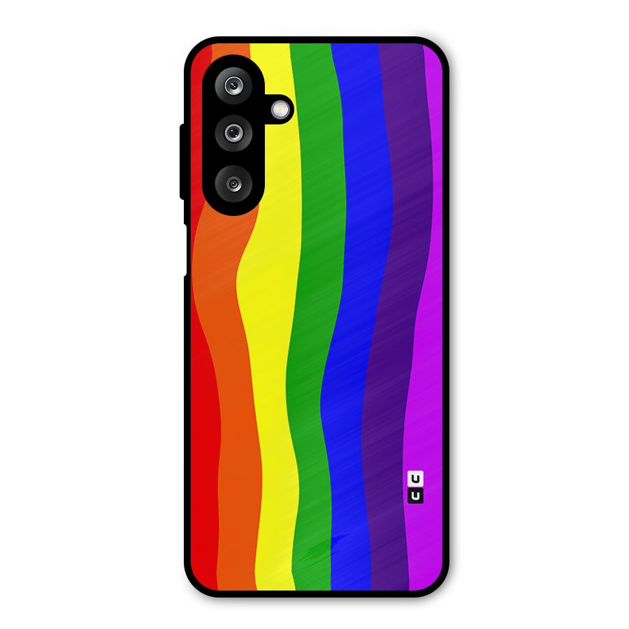 Rainbow Curves Metal Back Case for Galaxy M36