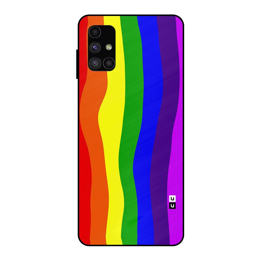 Rainbow Curves Metal Back Case for Galaxy M51