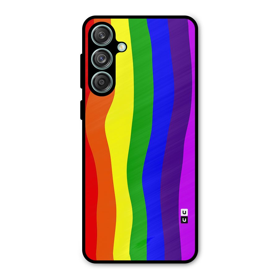 Rainbow Curves Metal Back Case for Galaxy M55 5G