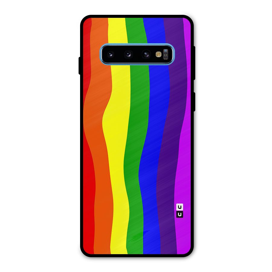 Rainbow Curves Metal Back Case for Galaxy S10