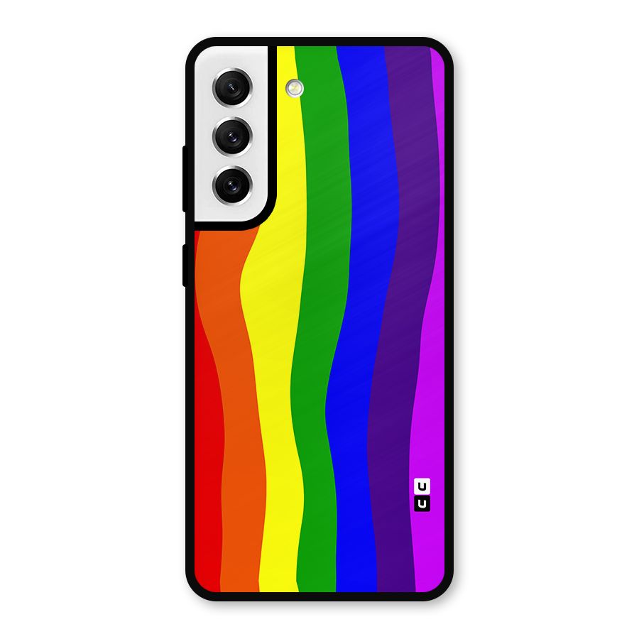 Rainbow Curves Metal Back Case for Galaxy S21 FE 5G