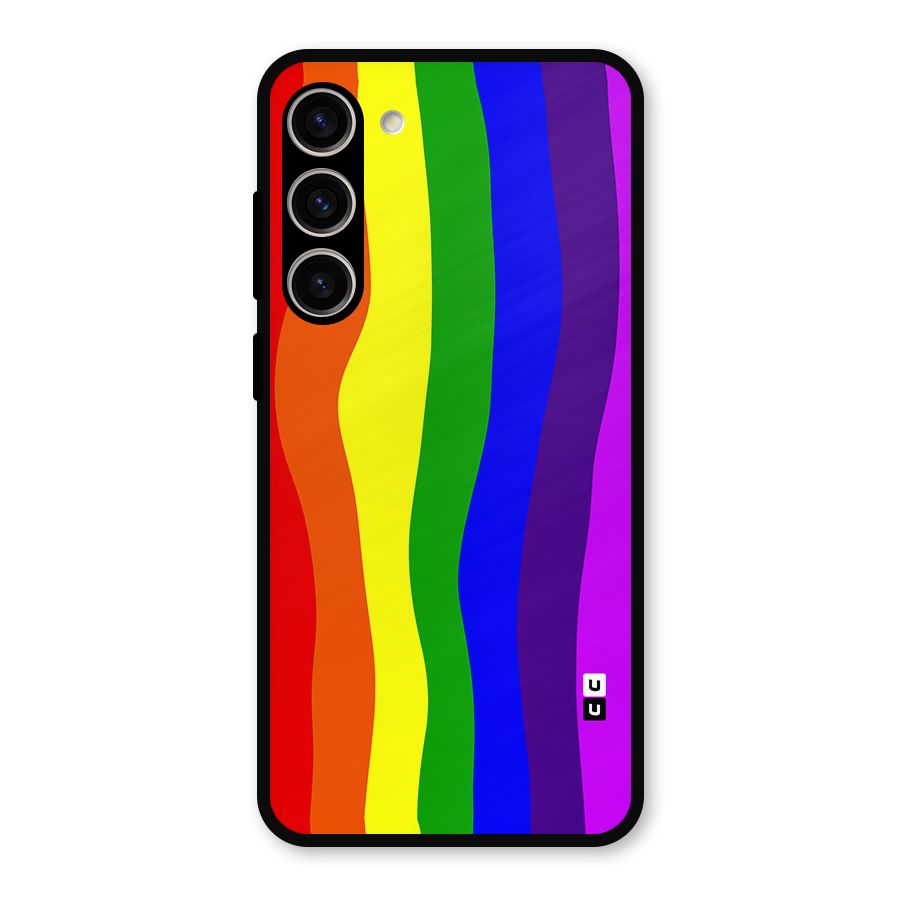 Rainbow Curves Metal Back Case for Galaxy S23 Plus