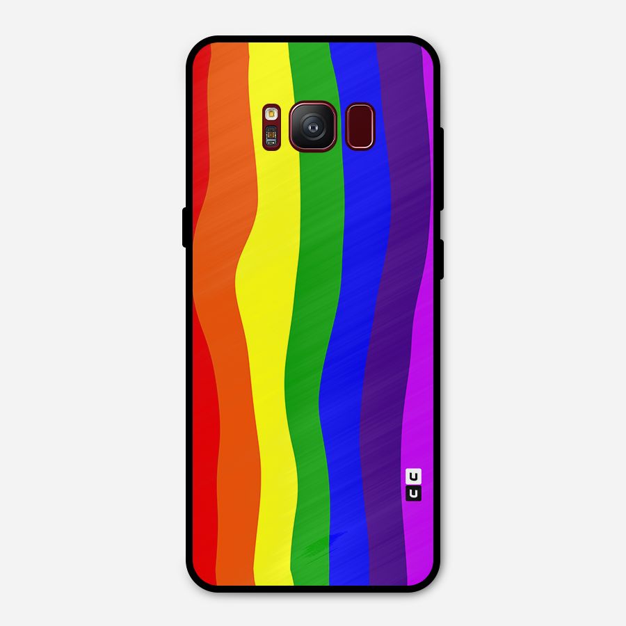Rainbow Curves Metal Back Case for Galaxy S8