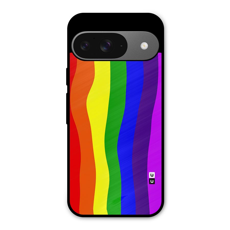 Rainbow Curves Metal Back Case for Google Pixel 9