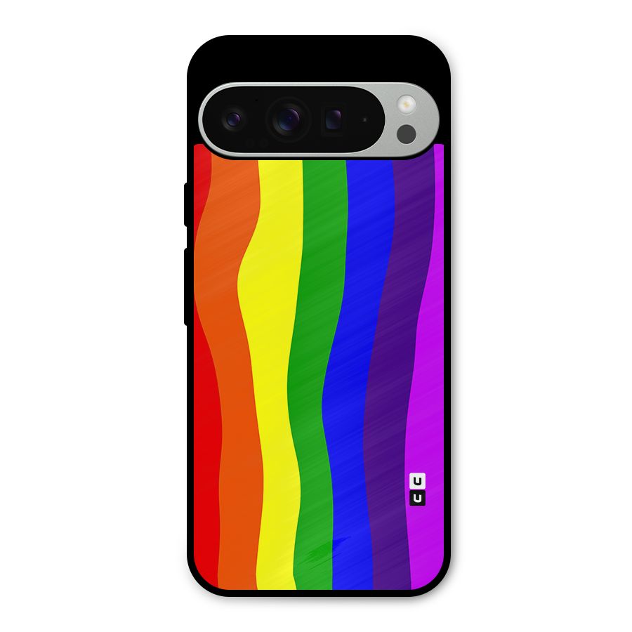 Rainbow Curves Metal Back Case for Google Pixel 9 Pro XL