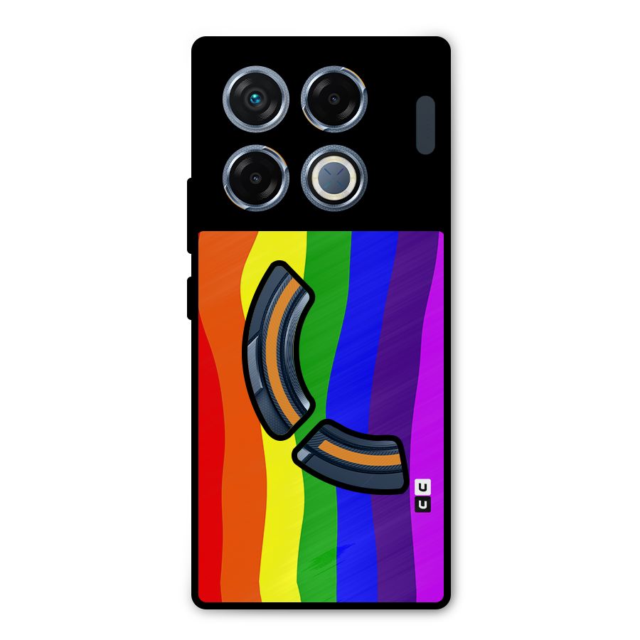 Rainbow Curves Metal Back Case for Infinix GT 20 Pro