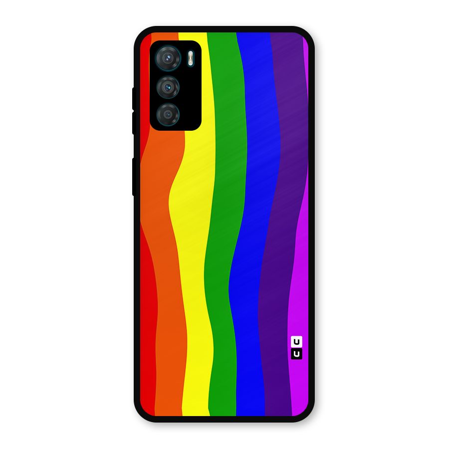 Rainbow Curves Metal Back Case for Moto G42