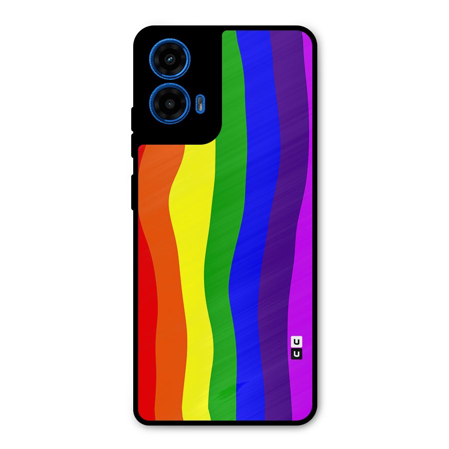 Rainbow Curves Metal Back Case for Moto G45