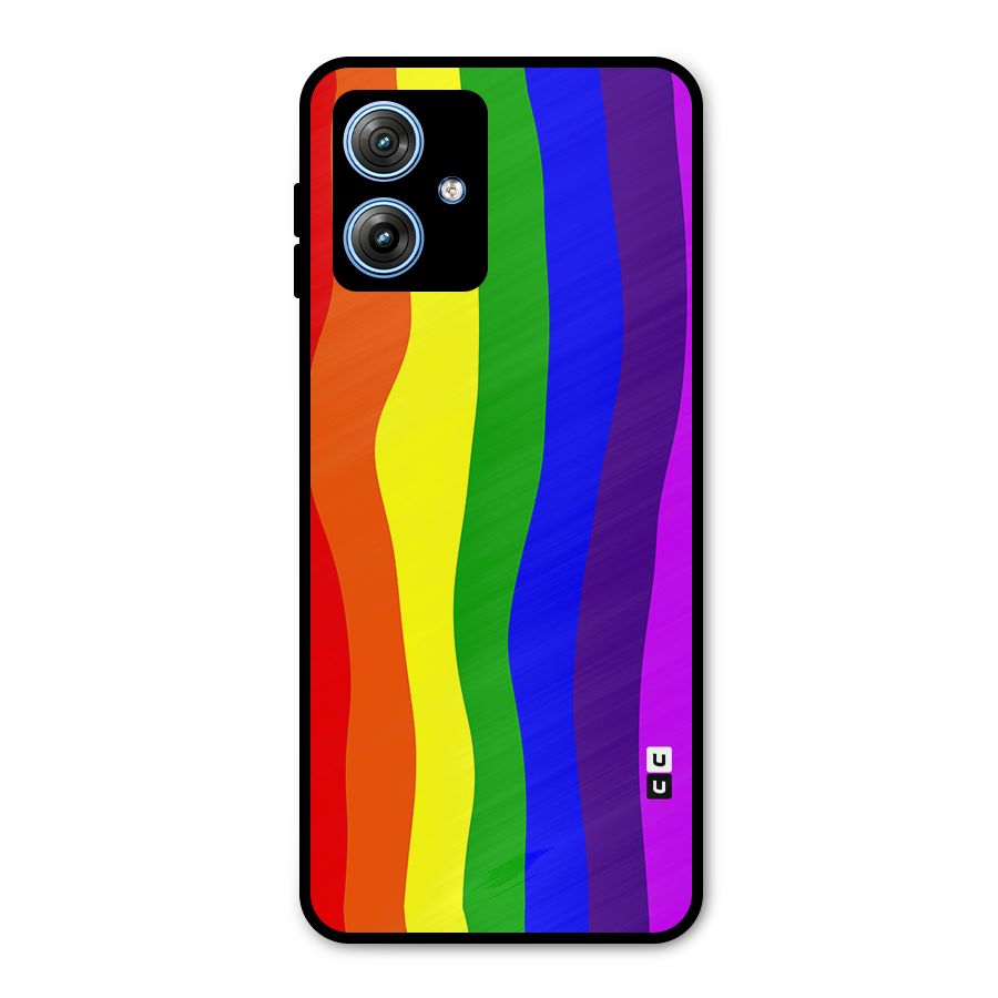 Rainbow Curves Metal Back Case for Moto G54