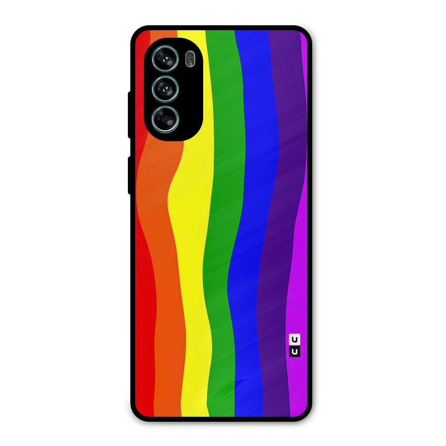 Rainbow Curves Metal Back Case for Moto G62