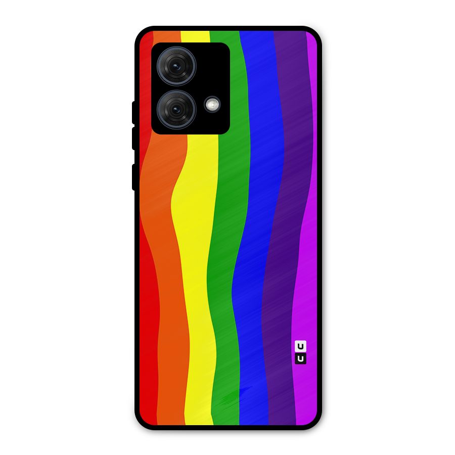Rainbow Curves Metal Back Case for Moto G84