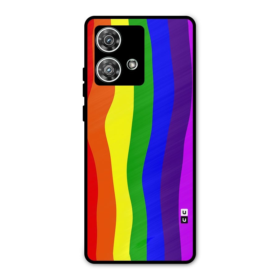 Rainbow Curves Metal Back Case for Motorola Edge 40 Neo