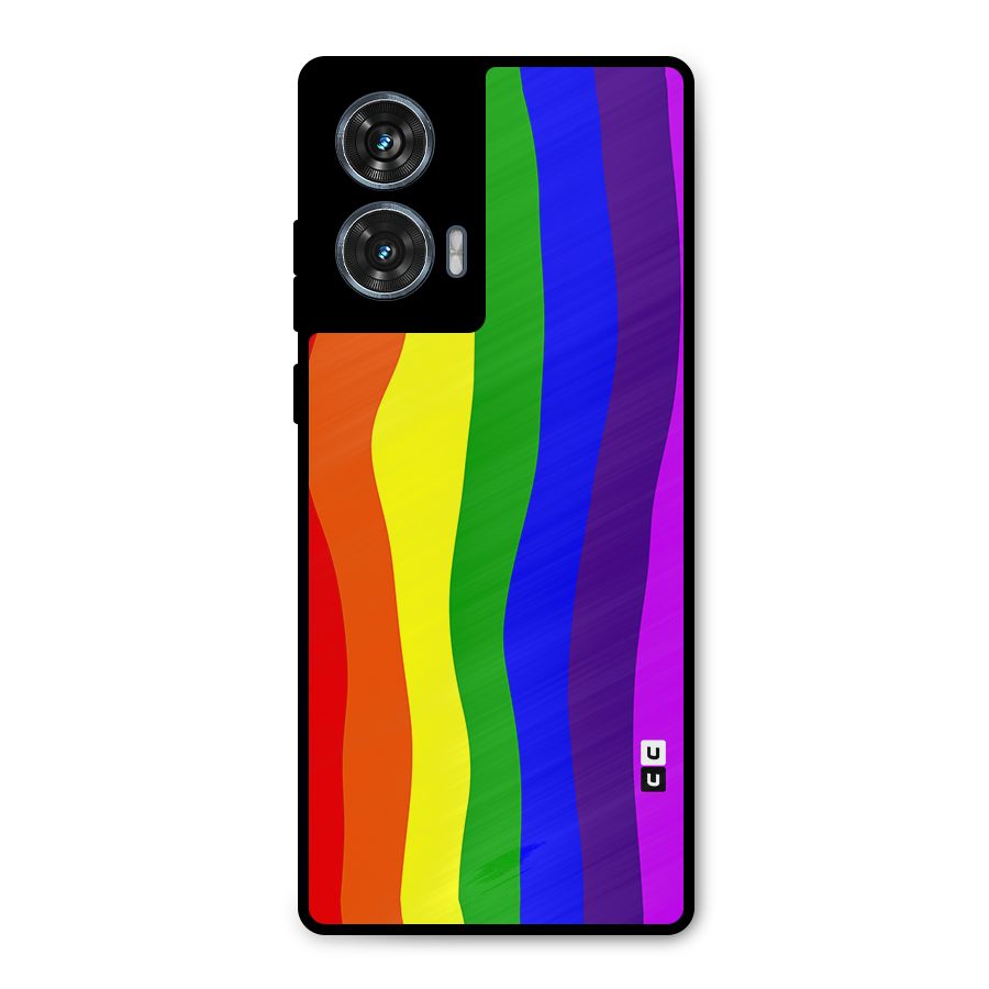 Rainbow Curves Metal Back Case for Motorola Edge 50 Fusion