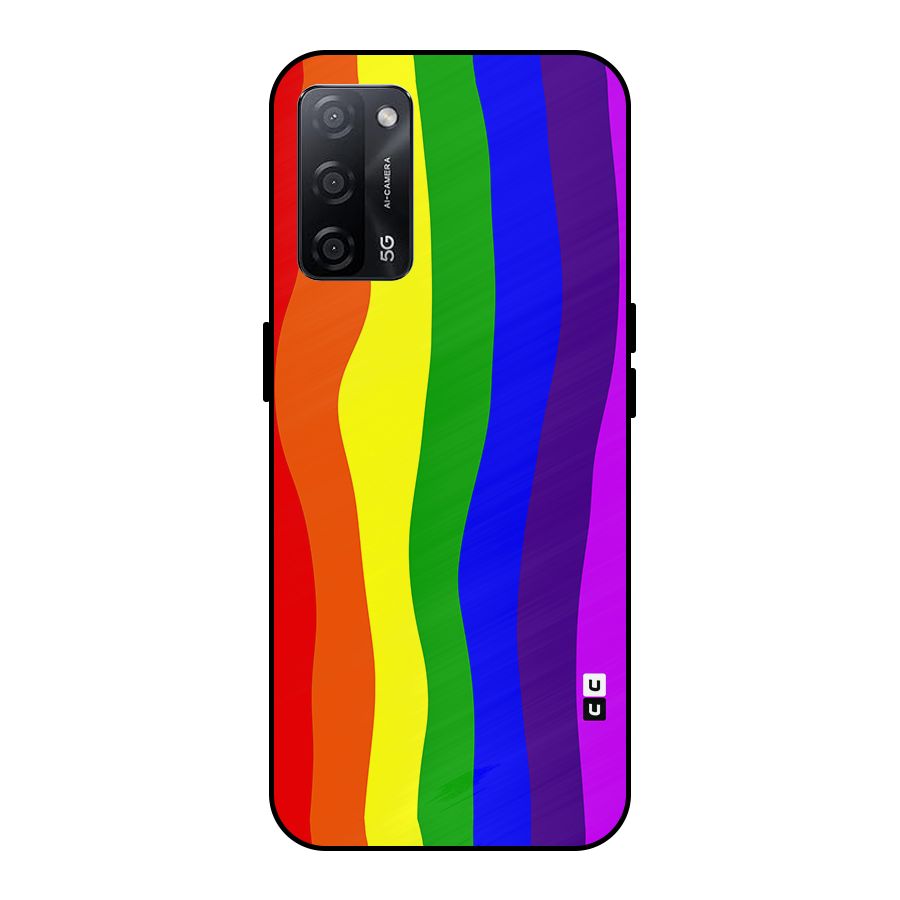 Rainbow Curves Metal Back Case for Oppo A53s 5G