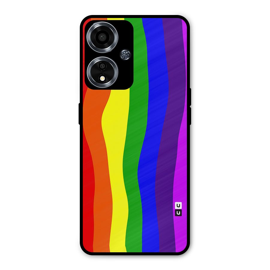 Rainbow Curves Metal Back Case for Oppo A59