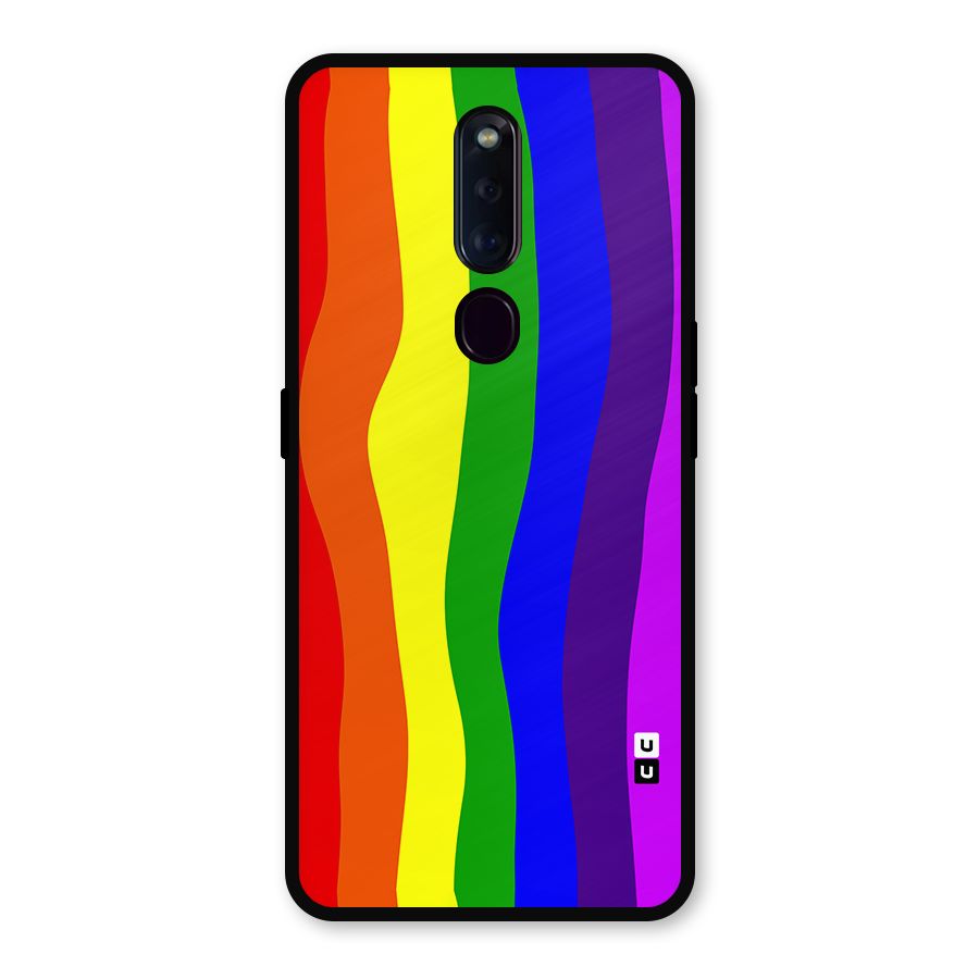 Rainbow Curves Metal Back Case for Oppo F11 Pro