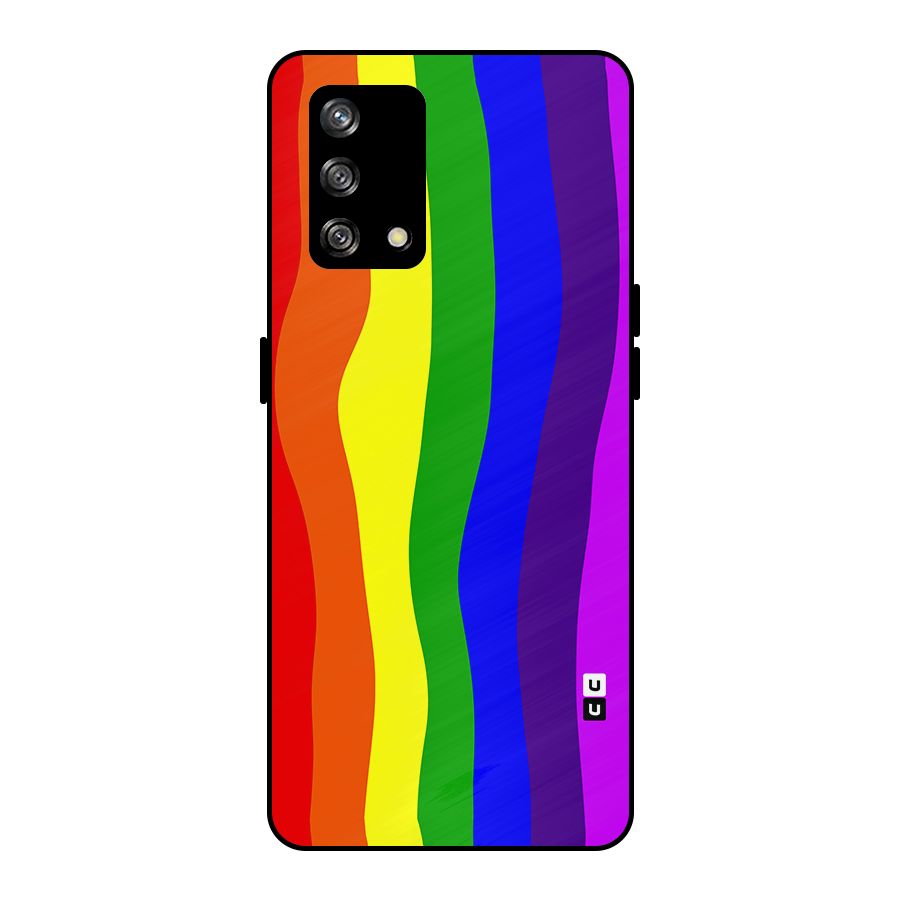 Rainbow Curves Metal Back Case for Oppo F19