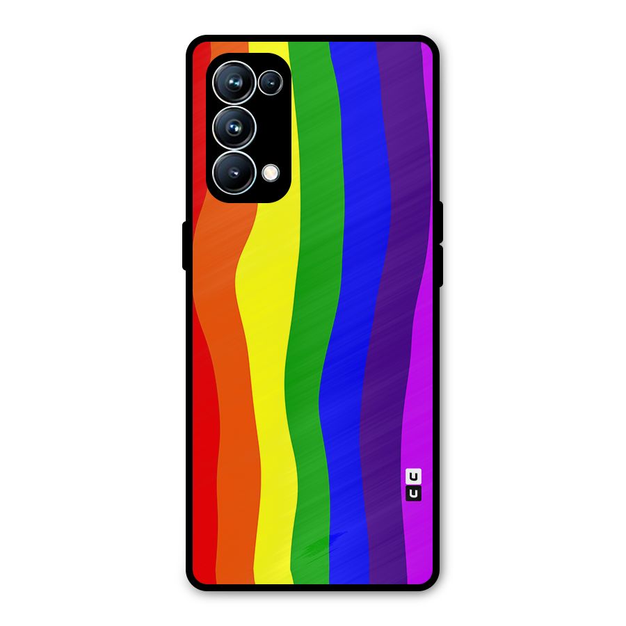 Rainbow Curves Metal Back Case for Oppo Reno5 Pro 5G