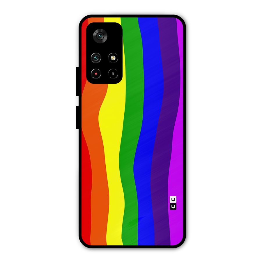 Rainbow Curves Metal Back Case for Poco M4 Pro 5G