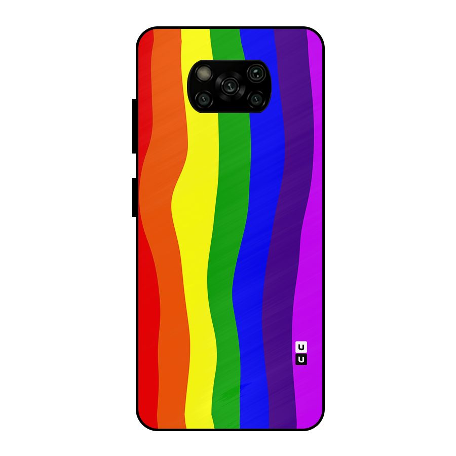 Rainbow Curves Metal Back Case for Poco X3
