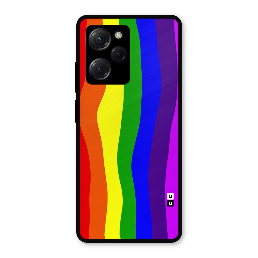 Rainbow Curves Metal Back Case for Poco X5 Pro