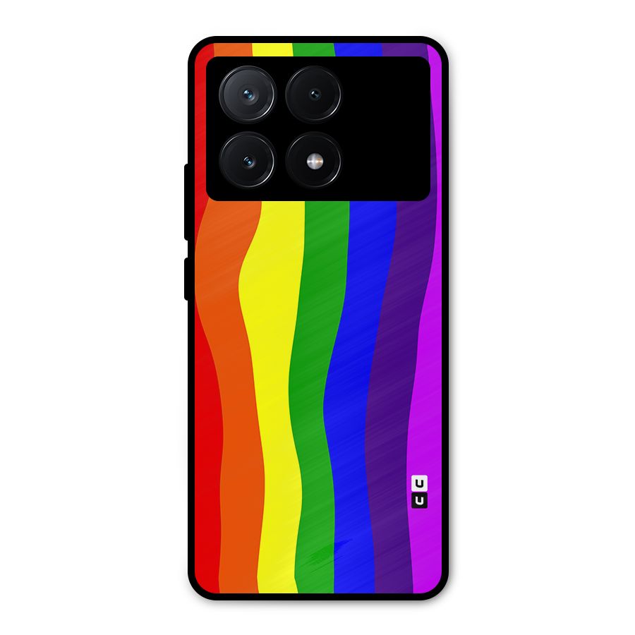 Rainbow Curves Metal Back Case for Poco X6 Pro