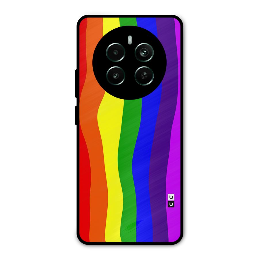 Rainbow Curves Metal Back Case for Realme 12 Pro Plus