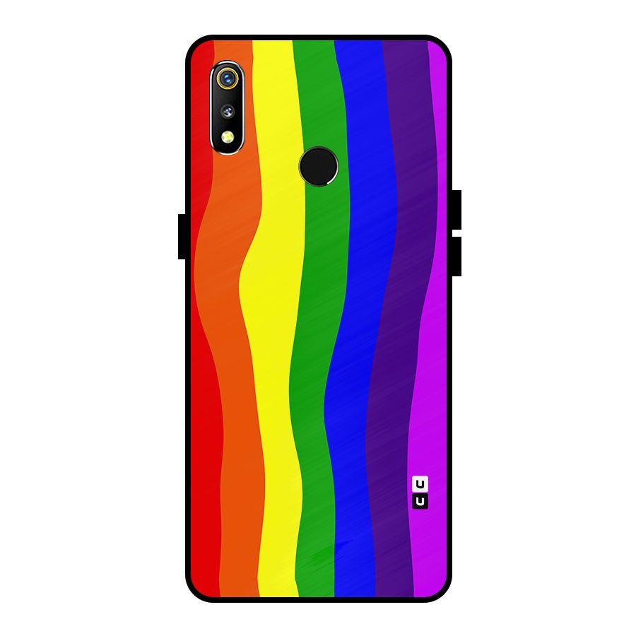 Rainbow Curves Metal Back Case for Realme 3