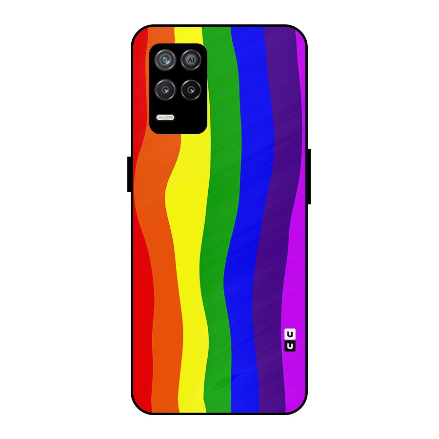 Rainbow Curves Metal Back Case for Realme 8 5G