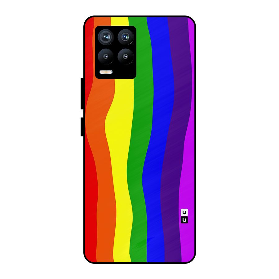 Rainbow Curves Metal Back Case for Realme 8 Pro