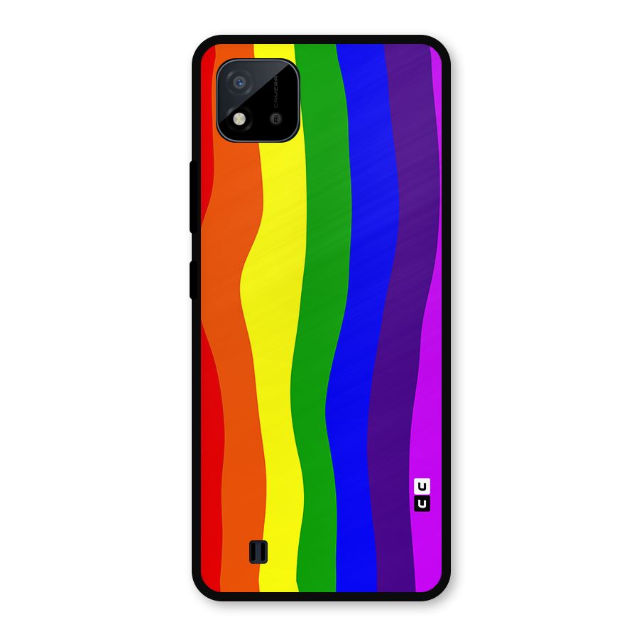 Rainbow Curves Metal Back Case for Realme C11 2021