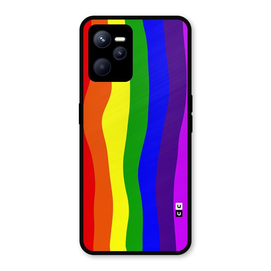 Rainbow Curves Metal Back Case for Realme C35