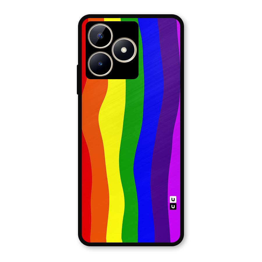 Rainbow Curves Metal Back Case for Realme C53