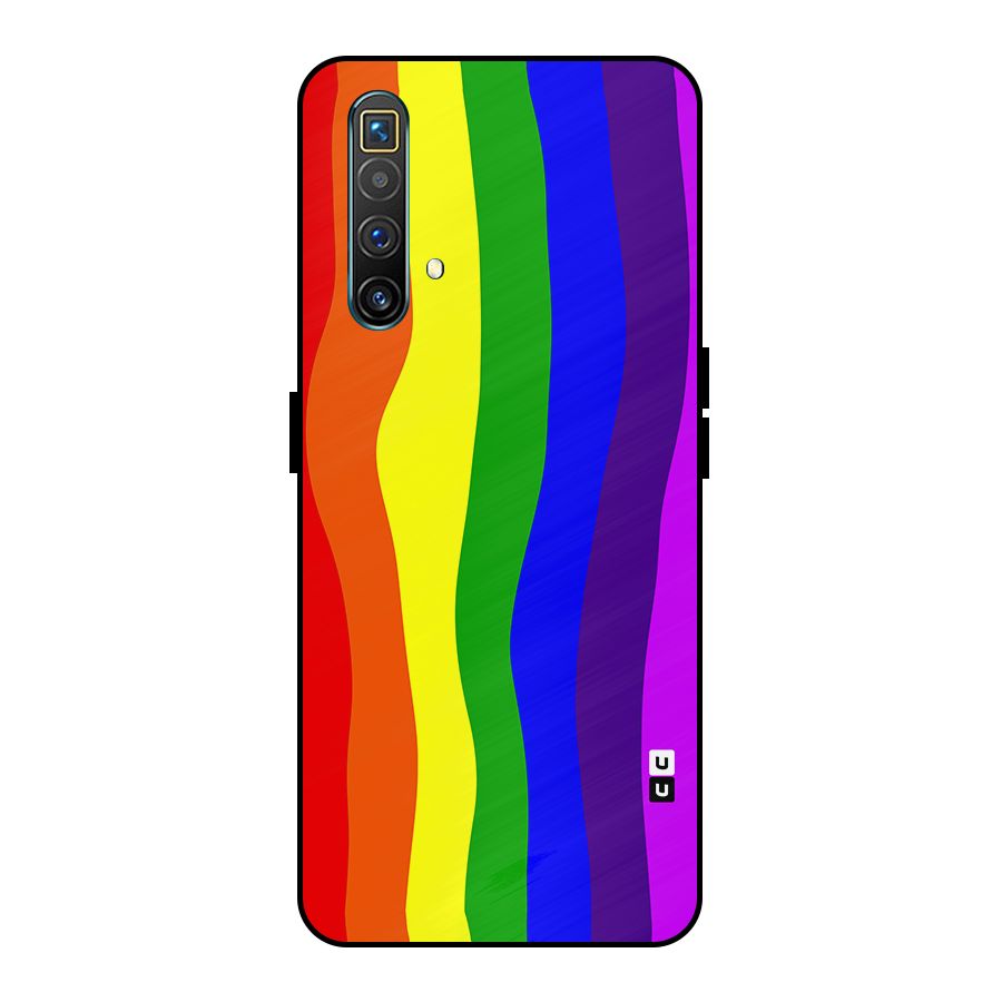 Rainbow Curves Metal Back Case for Realme X3 SuperZoom
