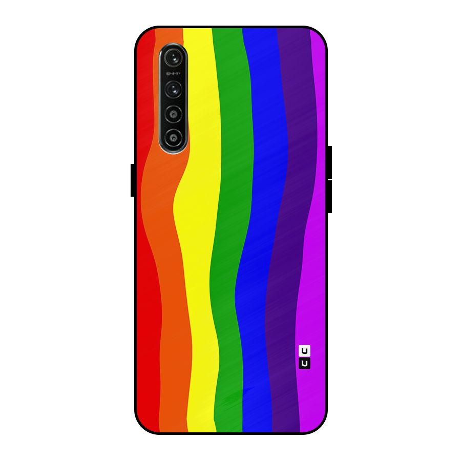 Rainbow Curves Metal Back Case for Realme XT