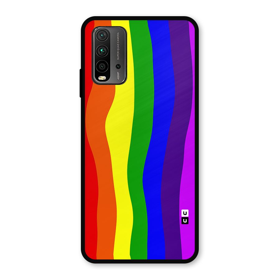Rainbow Curves Metal Back Case for Redmi 9 Power