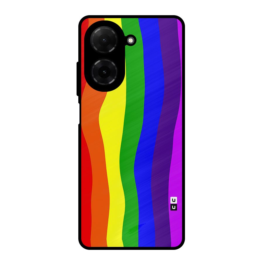 Rainbow Curves Metal Back Case for Redmi A5 4G