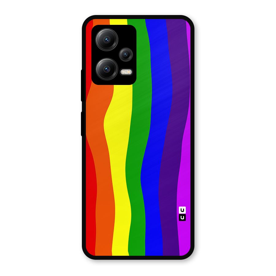 Rainbow Curves Metal Back Case for Redmi Note 12 5G