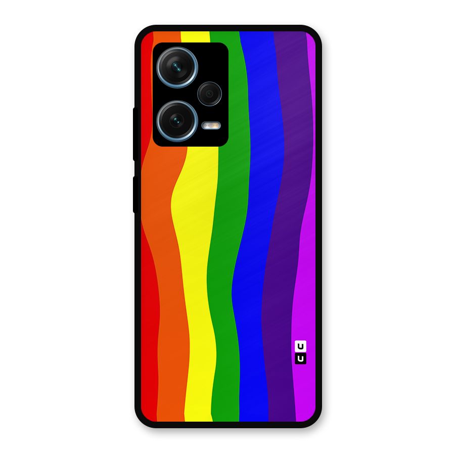 Rainbow Curves Metal Back Case for Redmi Note 12 Pro Plus 5G